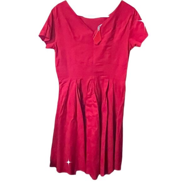 NWT Mint Limit size L fit n flare cherry red dress cotton Spandex - Picture 2 of 6